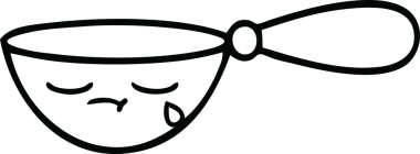 Bir insan tarafından çizilmiş bir kaşık çizimi.