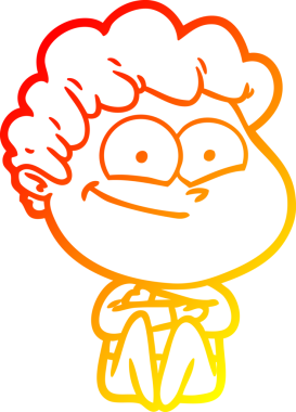 Bir insan tarafından çizilmiş mutlu bir adamın çizgi çizimi.