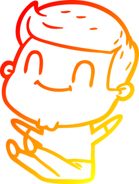 Bir insan tarafından çizilmiş, karikatür dostu bir adamın sıcak çizgi çizimi