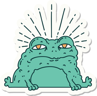 Bir insan tarafından çizilmiş dövme stili karakteri çıkartması.