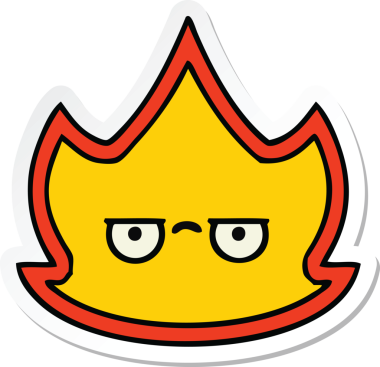 Bir insan tarafından çizilmiş şirin bir çizgi film çıkartması.