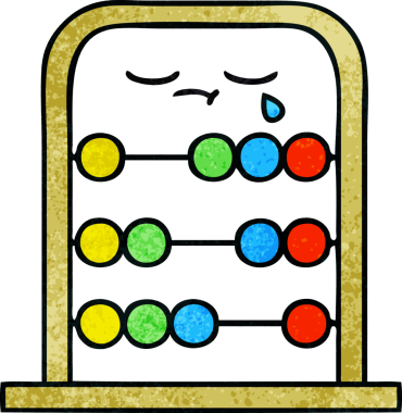 Bir insan tarafından çizilmiş abaküsün retro grunge desen karikatürü.