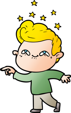 Bir insan tarafından çizilmiş heyecanlı bir çizgi film.