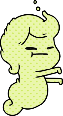 Bir insan tarafından çizilmiş kawai korkunç hayaletinin serbest çizimi.