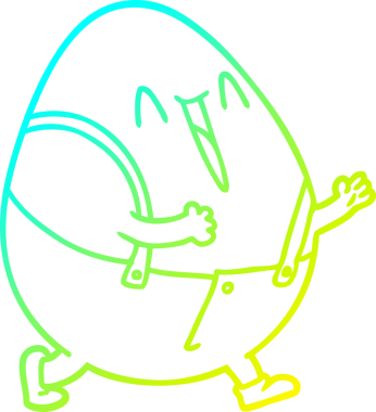 Soğuk gradyan çizgisi, bir insan tarafından çizilmiş içi boş bir yumurta adamın çizimi.