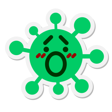 bir insan tarafından çizilmiş utangaç virüs etiketi