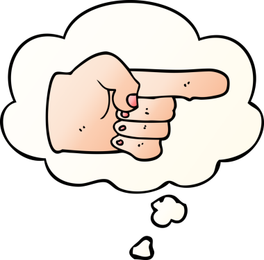 Bir insan tarafından çizilmiş, düşünce baloncuğuyla çizilmiş çizgi film.