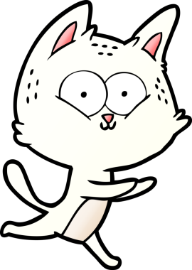 Bir insan tarafından çizilmiş çizgi film kedisi.