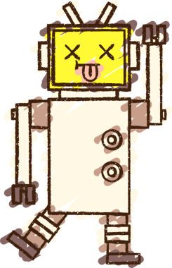Bir insan tarafından çizilen robot tebeşiri.