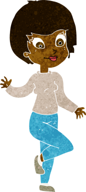 Bir insan tarafından çizilmiş karikatür kadın.