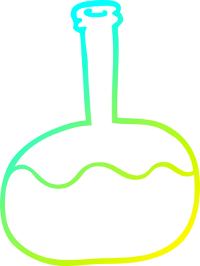 Bir insan tarafından çizilmiş bir karikatür deney iksirinin soğuk gradyan çizimi