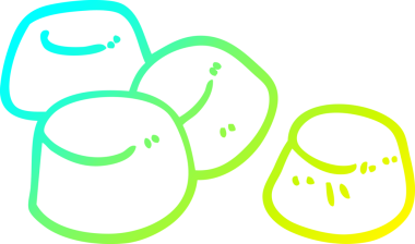 Bir insan tarafından çizilmiş lezzetli bir çizgi filmin soğuk gradyan çizimi.