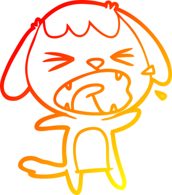 Bir insan tarafından çizilmiş şirin bir köpeğin sıcak çizgi çizimi.