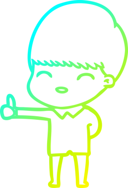 Bir insan tarafından çizilmiş mutlu çizgi film çocuğu çizimi.