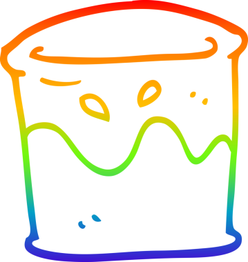 gökkuşağı gradyan çizgi çizimi bir insan tarafından çizilmiş bardakta içecek