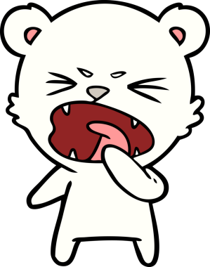 Bir insan tarafından çizilmiş kızgın kutup ayısı çizgi filmi.