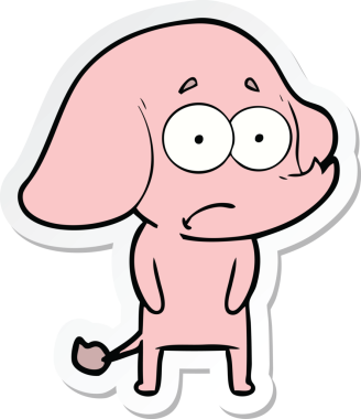 Bir insan tarafından çizilmiş belirsiz bir filin çıkartması.