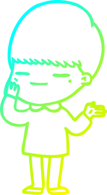 Bir insan tarafından çizilmiş kendini beğenmiş bir çizgi film karakteri.