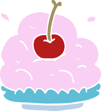 Çizgi film karalaması. Bir insan tarafından çizilmiş kocaman bir dondurma.