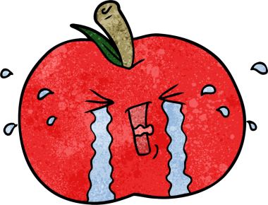 bir insan tarafından çizilmiş bir elma ağlaması.