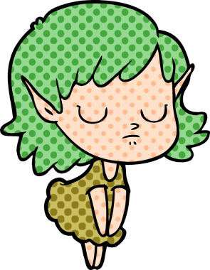 Bir insan tarafından çizilmiş bir elf kızı.