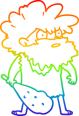 Bir insan tarafından çizilmiş bir mağara adamı çizimi.