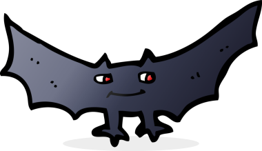 Bir insan tarafından çizilmiş ürkütücü vampir yarasa çizgi filmi.