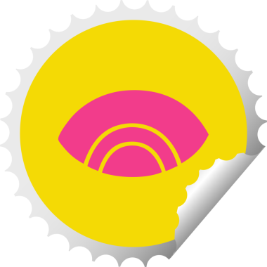 Bir insan tarafından çizilmiş dairesel soyulmuş göz karikatürü.