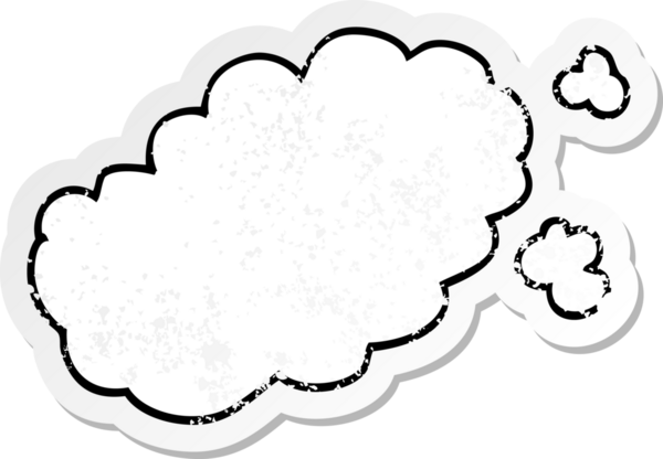 Bir insan tarafından çizilmiş karikatür dumanı çıkartması.