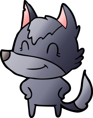 Bir insan tarafından çizilmiş dost canlısı bir kurt.