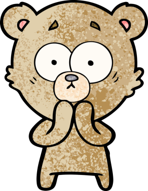 Bir insan tarafından çizilmiş endişeli ayı karikatürü.