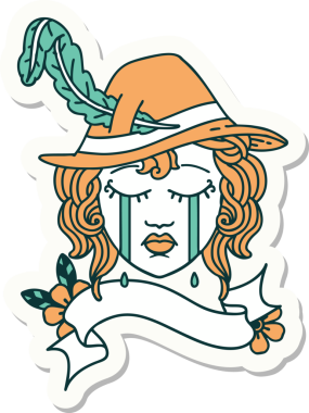 Bir insan tarafından çizilmiş insan ozan karakterinin çıkartması.