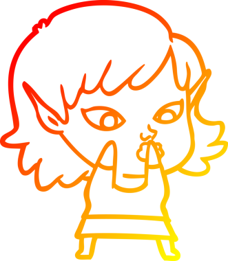 Bir insan tarafından çizilmiş güzel bir elf kızı çizimi.