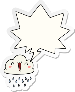 Bir insan tarafından çizilmiş konuşma balonu çıkartmalı karikatür fırtına bulutu.