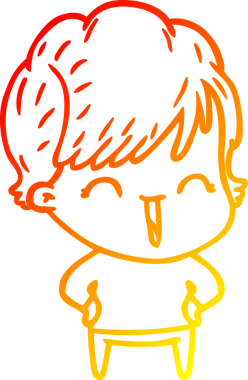 Bir insan tarafından çizilmiş gülen bir karikatür çizimi.