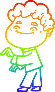 Bir insan tarafından çizilmiş gökkuşağı gradyan çizgi çizimi.