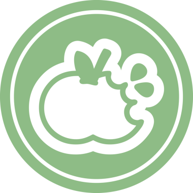 Bir insan tarafından çizilmiş ısırılmış elma dairesi simgesi