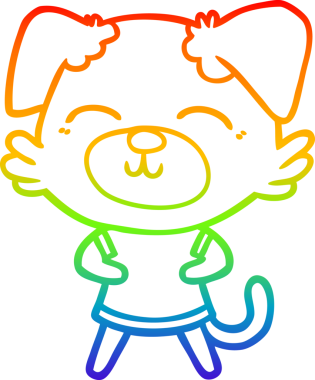 gökkuşağı gradyan çizimi bir insan tarafından çizilmiş bir çizgi köpek