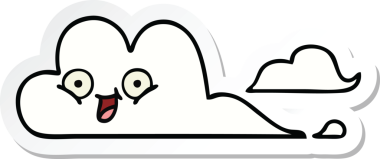 Bir insan tarafından çizilmiş şirin bir çizgi filmin çıkartması.