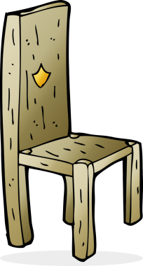 Bir insan tarafından çizilmiş eski bir sandalye.