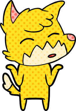 bir insan tarafından çizilmiş tilki çizgi filmi