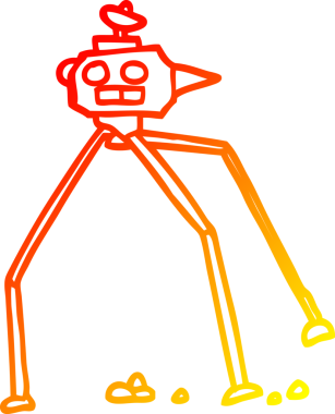 Bir insan tarafından çizilmiş bir uzay roketinin sıcak gradyan çizimi