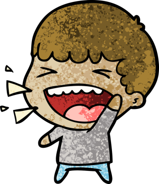 Bir insan tarafından çizilmiş gülen adam.