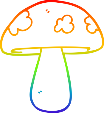 gökkuşağı gradyan çizgi çizimi bir insan tarafından çizilmiş mantar karikatürü