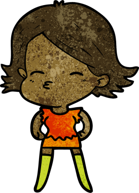 Bir insan tarafından çizilmiş karikatür kadın.