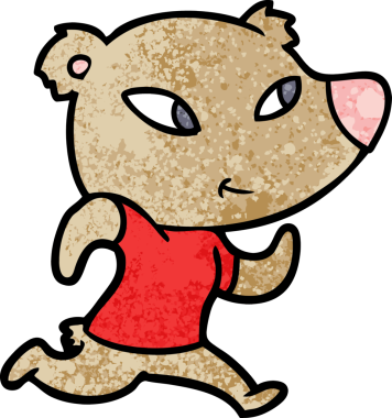 Bir insan tarafından çizilmiş sevimli çizgi film ayısı.