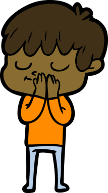 Bir insan tarafından çizilmiş mutlu çocuk çizgi filmi.