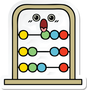 Bir insan tarafından çizilmiş şirin bir abaküs karikatürü çıkartması.