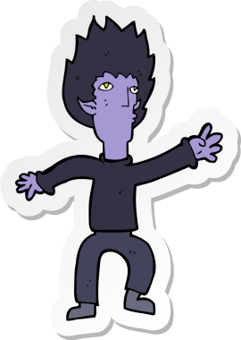 Bir insan tarafından çizilmiş bir vampirin çıkartması.