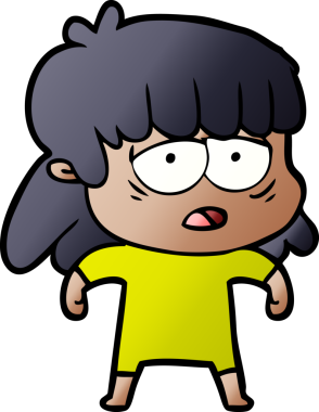 Bir insan tarafından çizilmiş yorgun bir kadın.